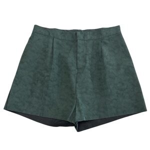 Sage The Label Green High Waist Shorts with Textured Fabric Women’s Sz L